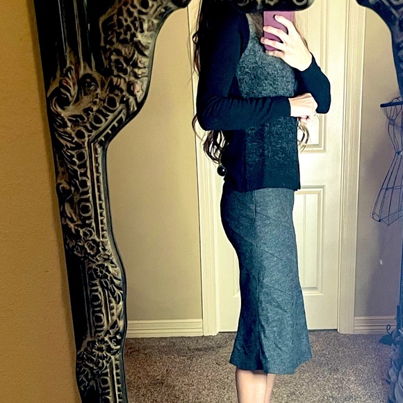 Ann Taylor wool ombré sweater top jacket skirt set xs 0 2 - Picture 2 of 11